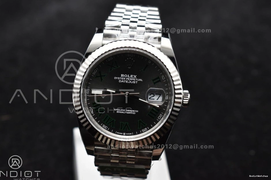 904L DateJust Gray SS Wimbledon On 126330 Vr Breathable Best Roman Dial Bracelet Edition ARF 589 Green Jubilee 1:1 41 0901